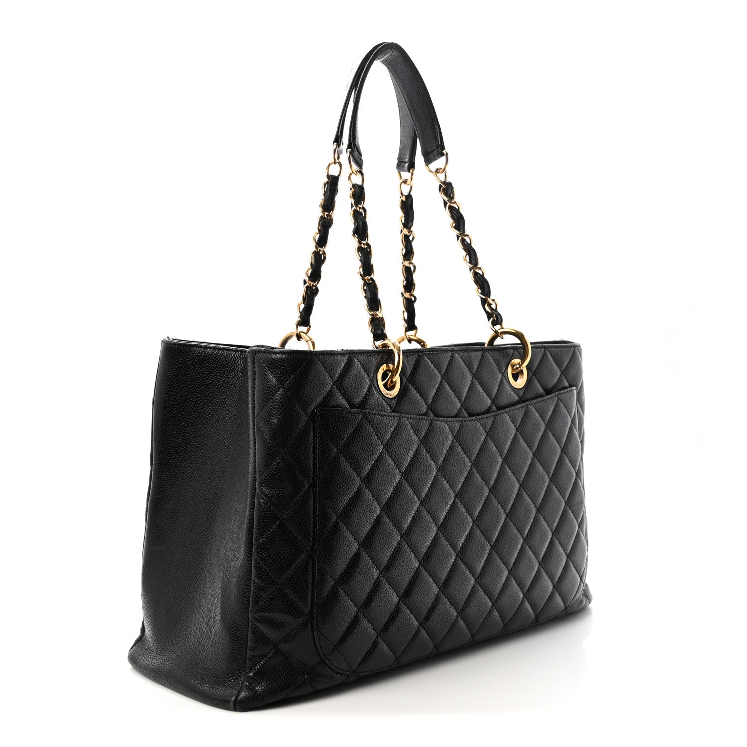 Caviar Quilted XL Grand Shopping Tote GST Black