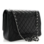 Caviar Quilted Maxi Double Flap Black