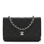 Caviar Quilted CC Turnlock Wallet On Chain WOC Black
