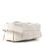 Lambskin Maxi Intrecciato Small Brick Cassette Bag White