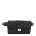 Grained Calfskin Quilted 2.55 Reissue Flap Belt Bag Clutch Black