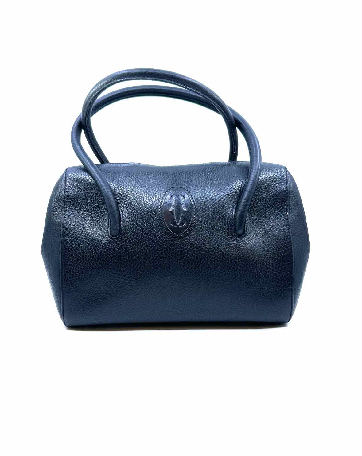 CARTIER Black Leather Solid Handbag