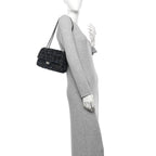 Patent Sequin Crystal Ruched 2.55 Reissue 225 Flap Black