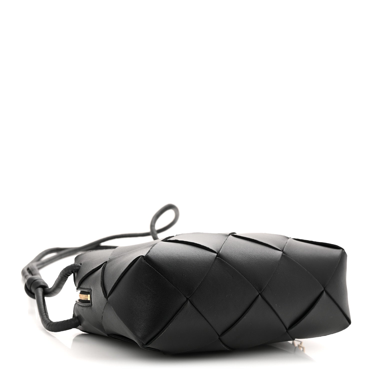 Lambskin Maxi Intrecciato Small Cassette Camera Bag Black