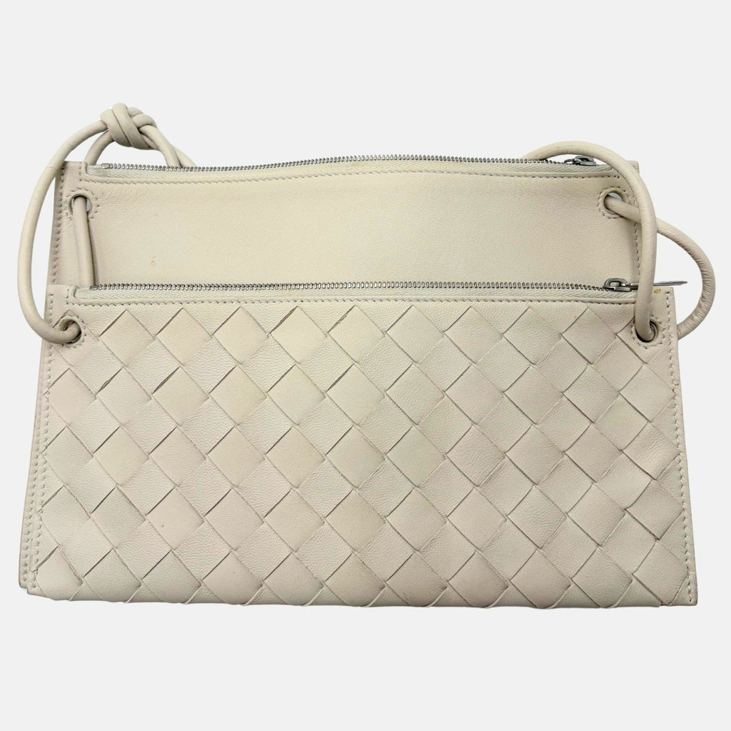 Crossbody Pouch Ivory Intrecciato Leather