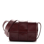 Paper Calfskin Maxi Intreccio Extra Mini Cassette Crossbody Bag Burgundy