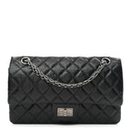 Aged Calfskin Quilted 2.55 Reissue 225 Flap Black