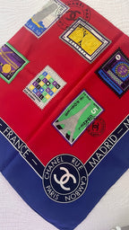 Chanel World Stamps Silk Scarf