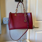 Handbag Designer By Michael Kors In Red, Size:Medium