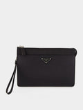 Black Saffiano Leather Pouch