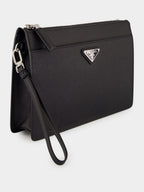 Black Saffiano Leather Pouch