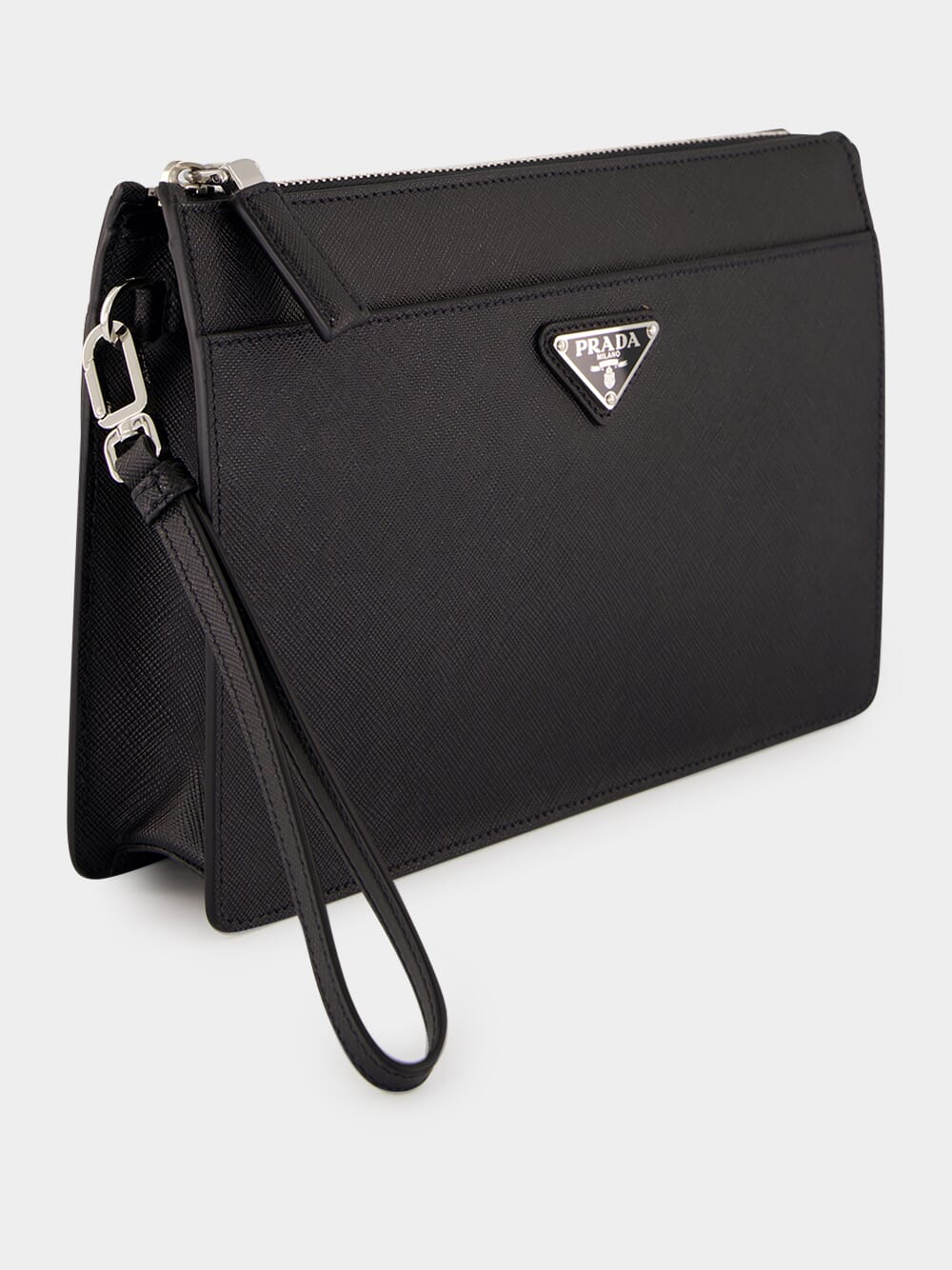 Black Saffiano Leather Pouch