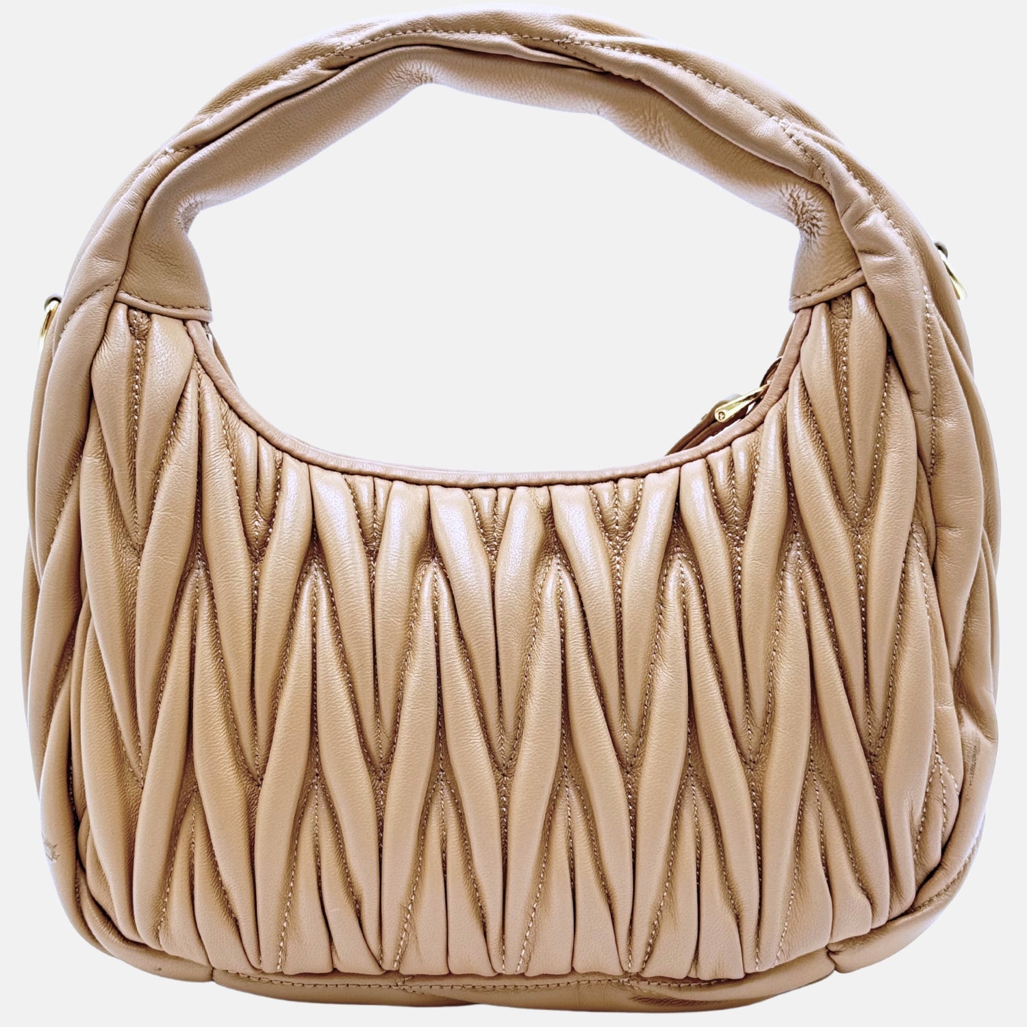 Wander Matelassé Shoulder Bag Beige
