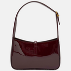 Le 5 A 7 Patent Leather Hobo Bag Dark Red Wine
