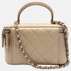Vanity Case Beige Quilted Lambskin Small
