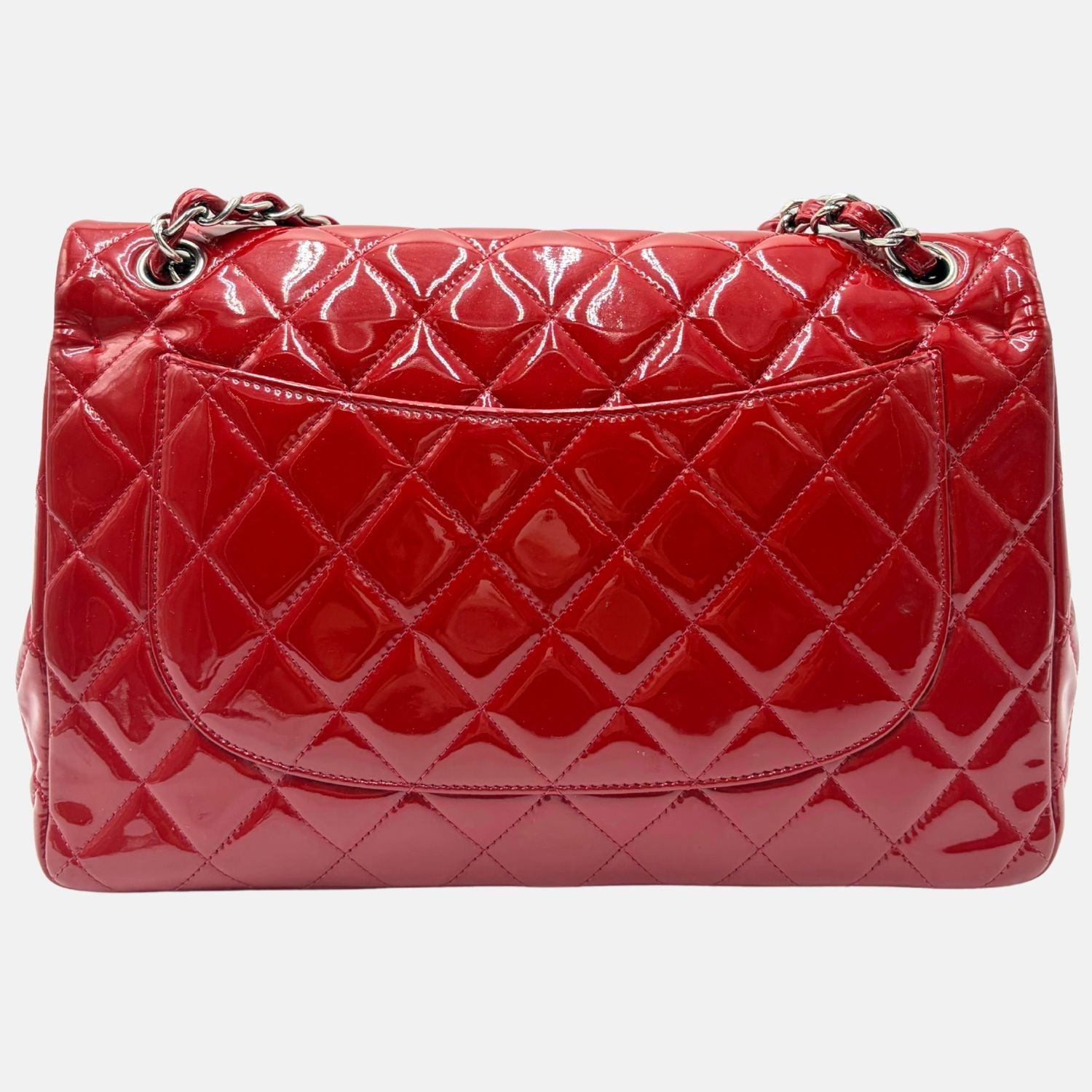 Classic Double Flap Jumbo Bag Red Patent Leather