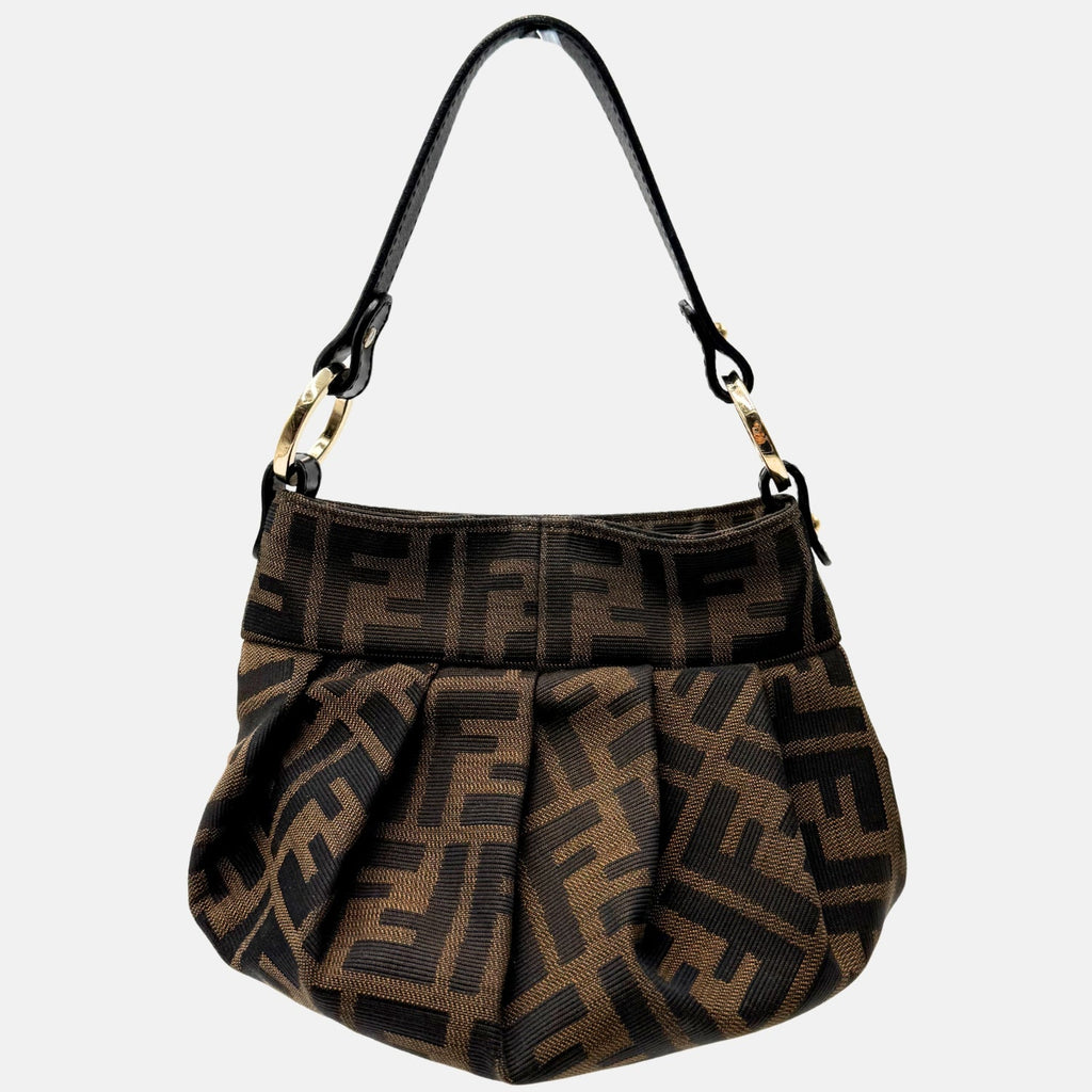 Chef Shoulder Bag Brown Zucca Canvas
