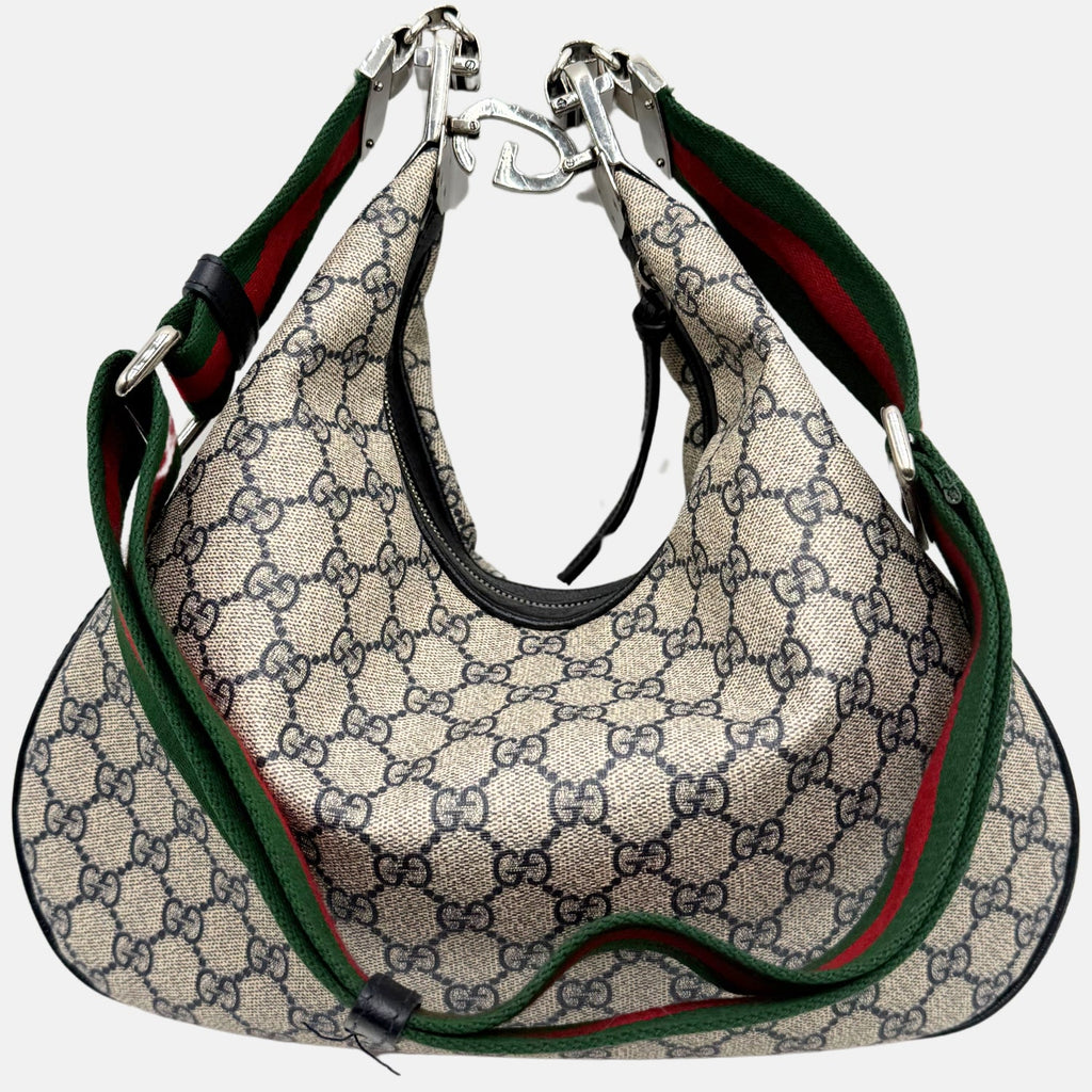Attache Shoulder Bag Beige Supreme Monogram Calfskin Large