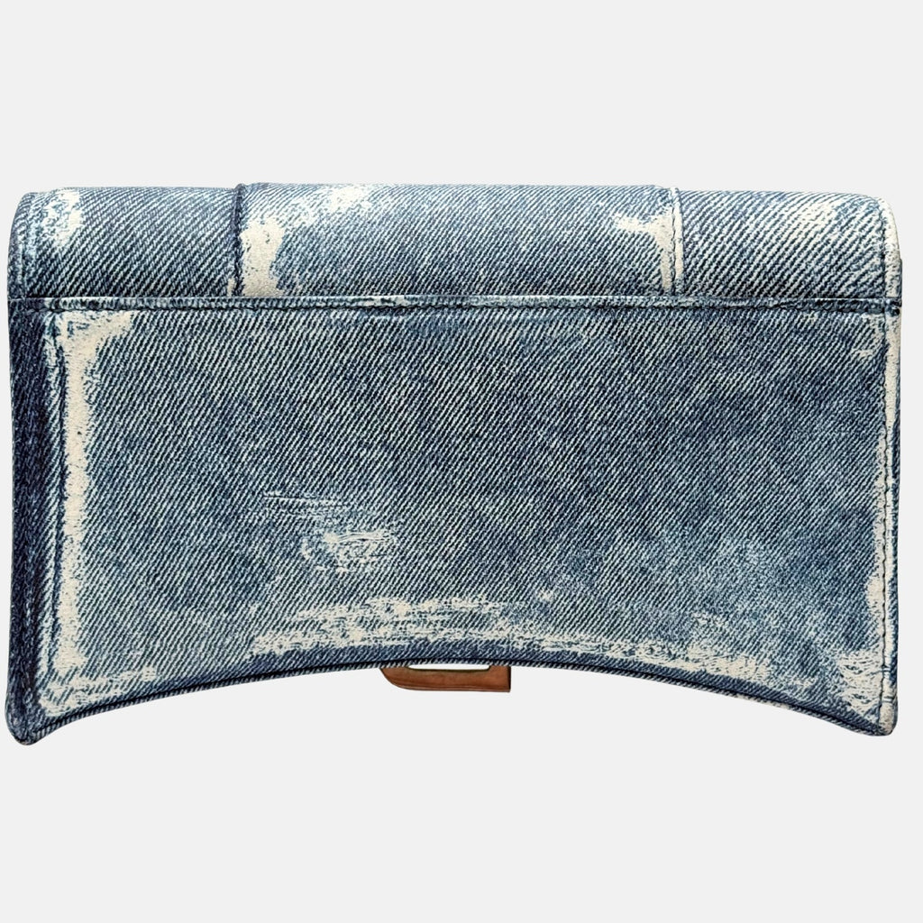 Hourglass Wallet on Chain Distressed Blue Denim