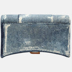 Hourglass Wallet on Chain Distressed Blue Denim