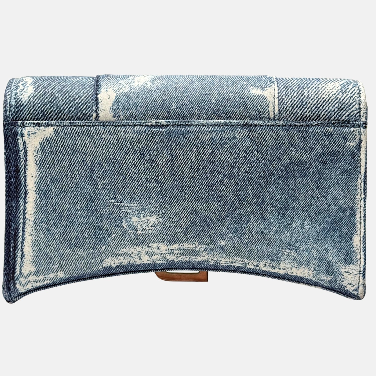 Hourglass Wallet on Chain Distressed Blue Denim