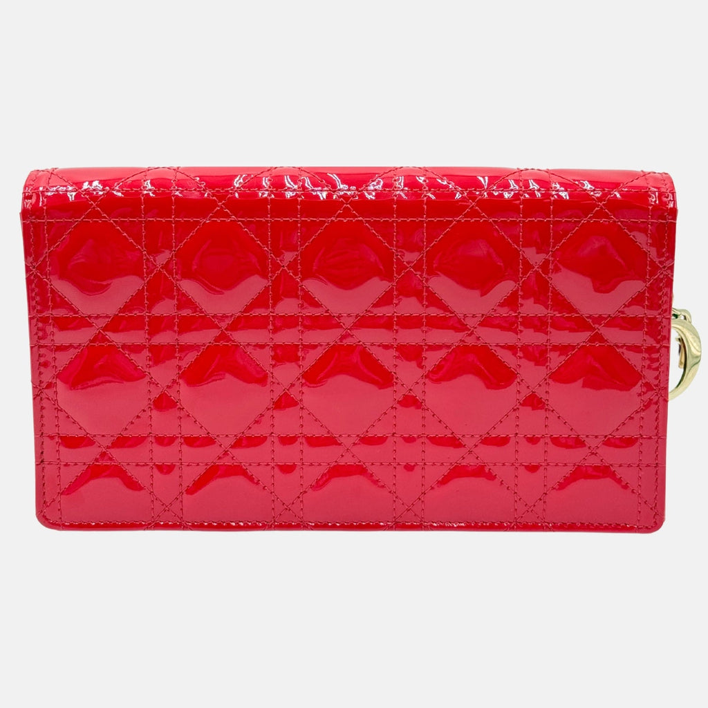 Lady Dior Clutch Bag Red Patent