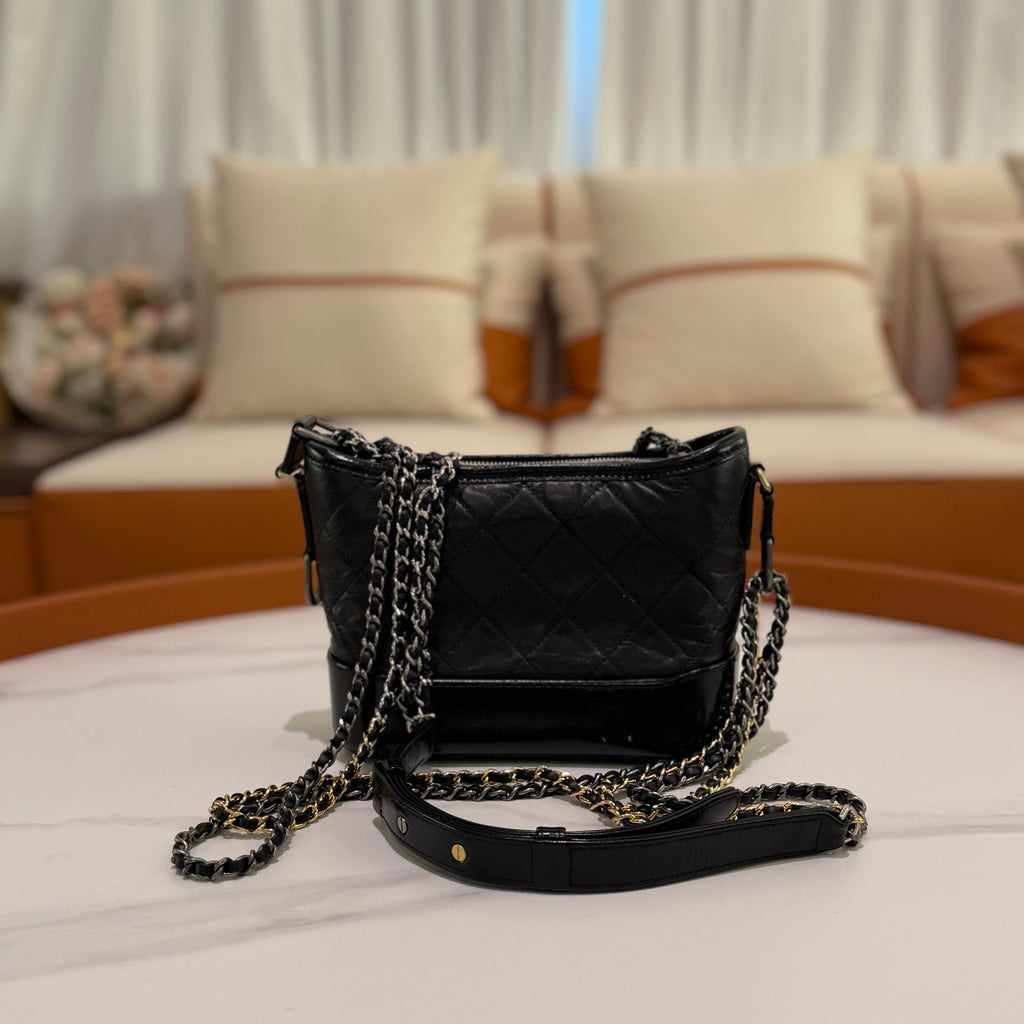 Chanel Gabrielle Small Black with Gold Hardware