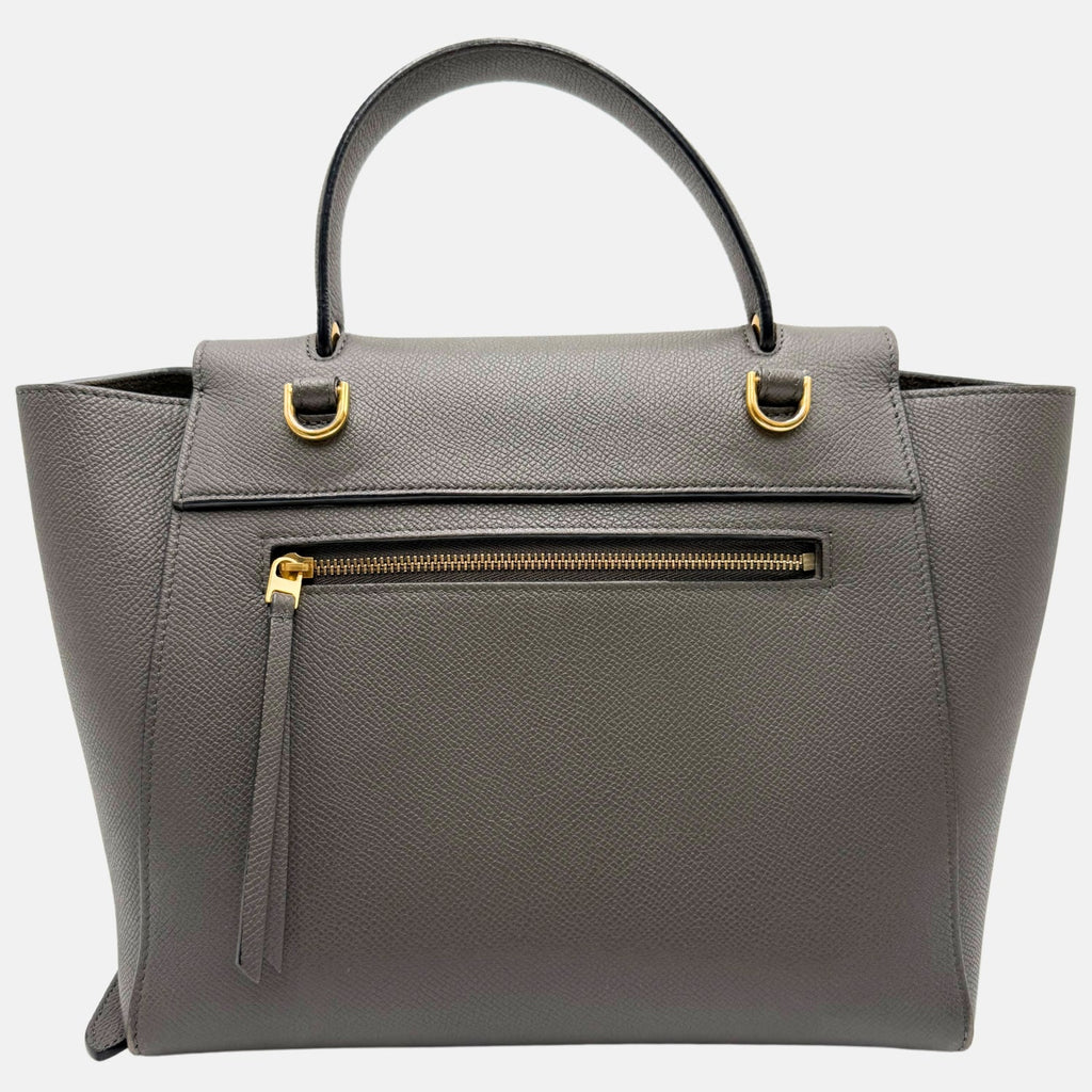 Belt Bag Gray Grained Calfskin Nano