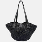 Panier Tote Bag Small Black Raffia