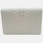 Saint Laurent Envelope Wristlet White Grain de Poudre Leather