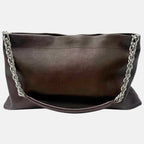Shoulder Tote Brown Caviar Leather