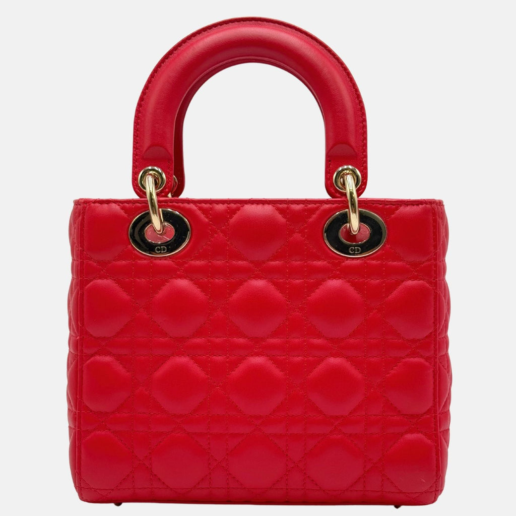 Lady Dior My ABCDior Red Lambskin Cannage Small