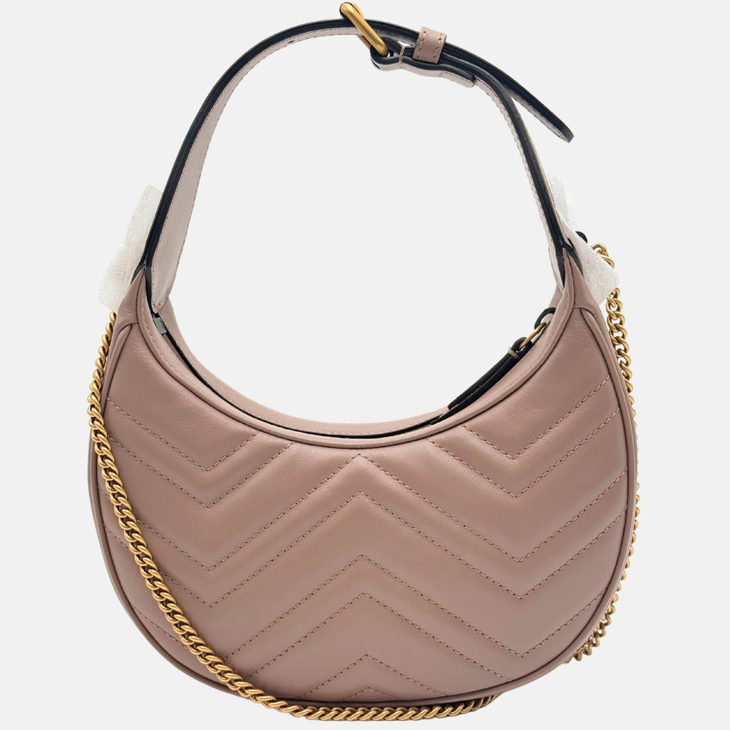 Marmont Half-Moon Shoulder Bag Dusty Rose Mini