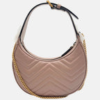 Marmont Half-Moon Shoulder Bag Dusty Rose Mini