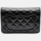 Wallet on Chain Black Quilted Caviar