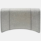 Hourglass Glitter Bag Silver Glitter Leather
