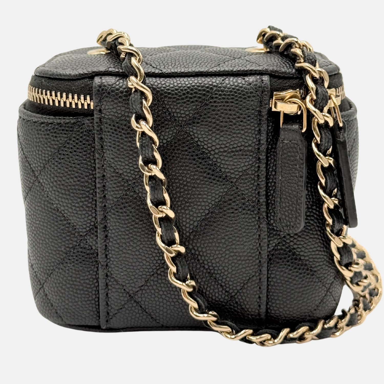 Vanity Case With Chain Black Caviar Quilted Mini