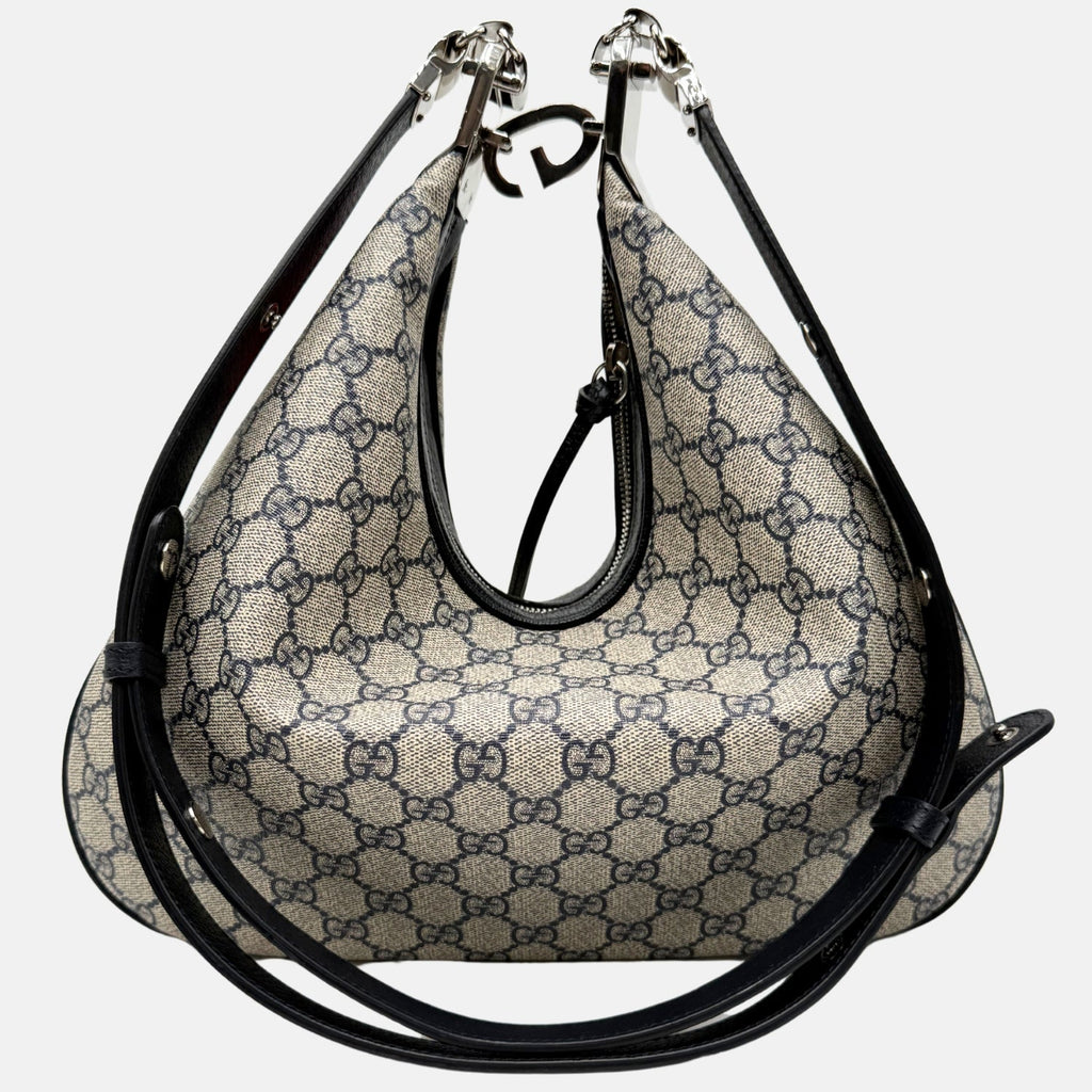 Attache Shoulder Bag Beige GG Supreme Canvas Large