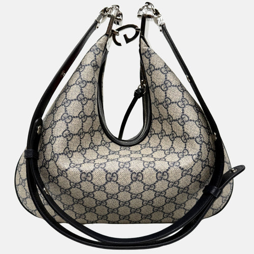 Attache Shoulder Bag Beige GG Supreme Canvas Large