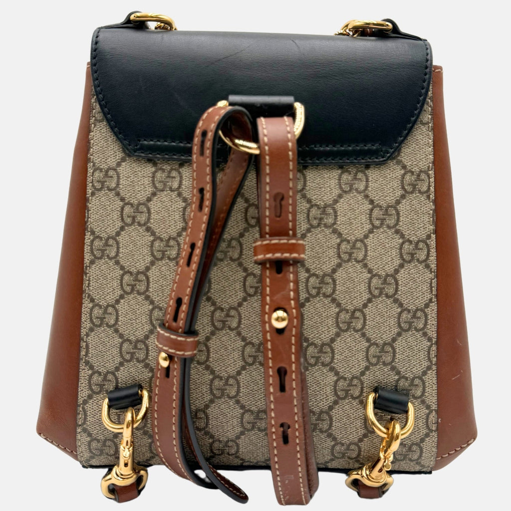 Padlock Backpack GG Supreme Monogram Calfskin Cuir Black