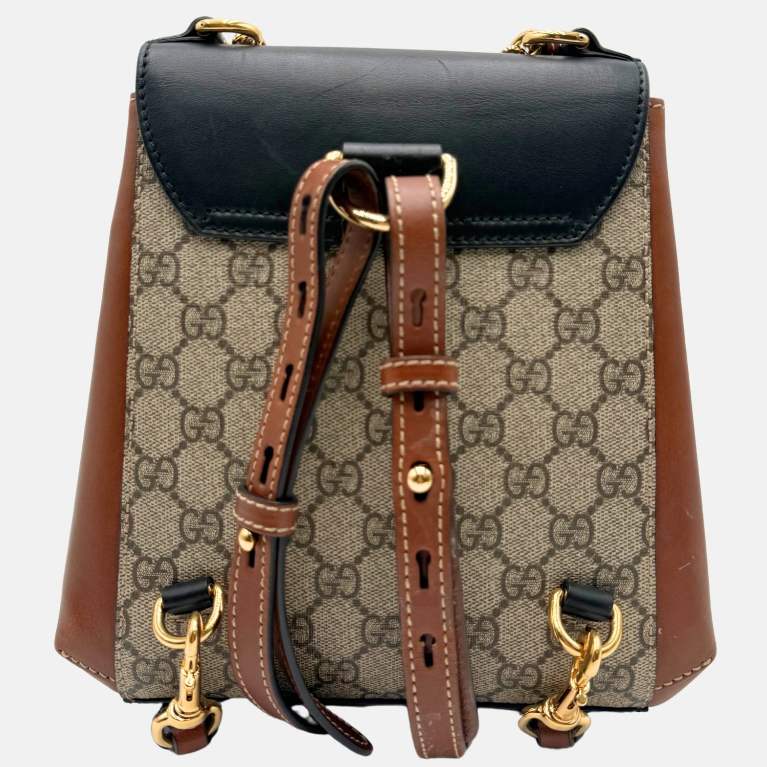 Padlock Backpack GG Supreme Monogram Calfskin Cuir Black