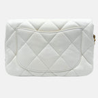 Coco Love Heart Flap Bag White Quilted Lambskin