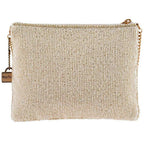 Mary Frances Bride Tribe White Wedding Zipper Beaded Bag Handbag Bridal Gold New