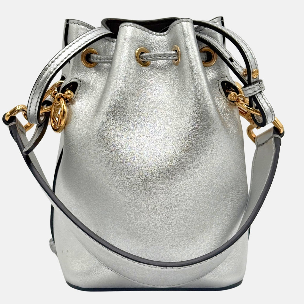 Mon Tresor Bucket Bag Silver Leather Mini