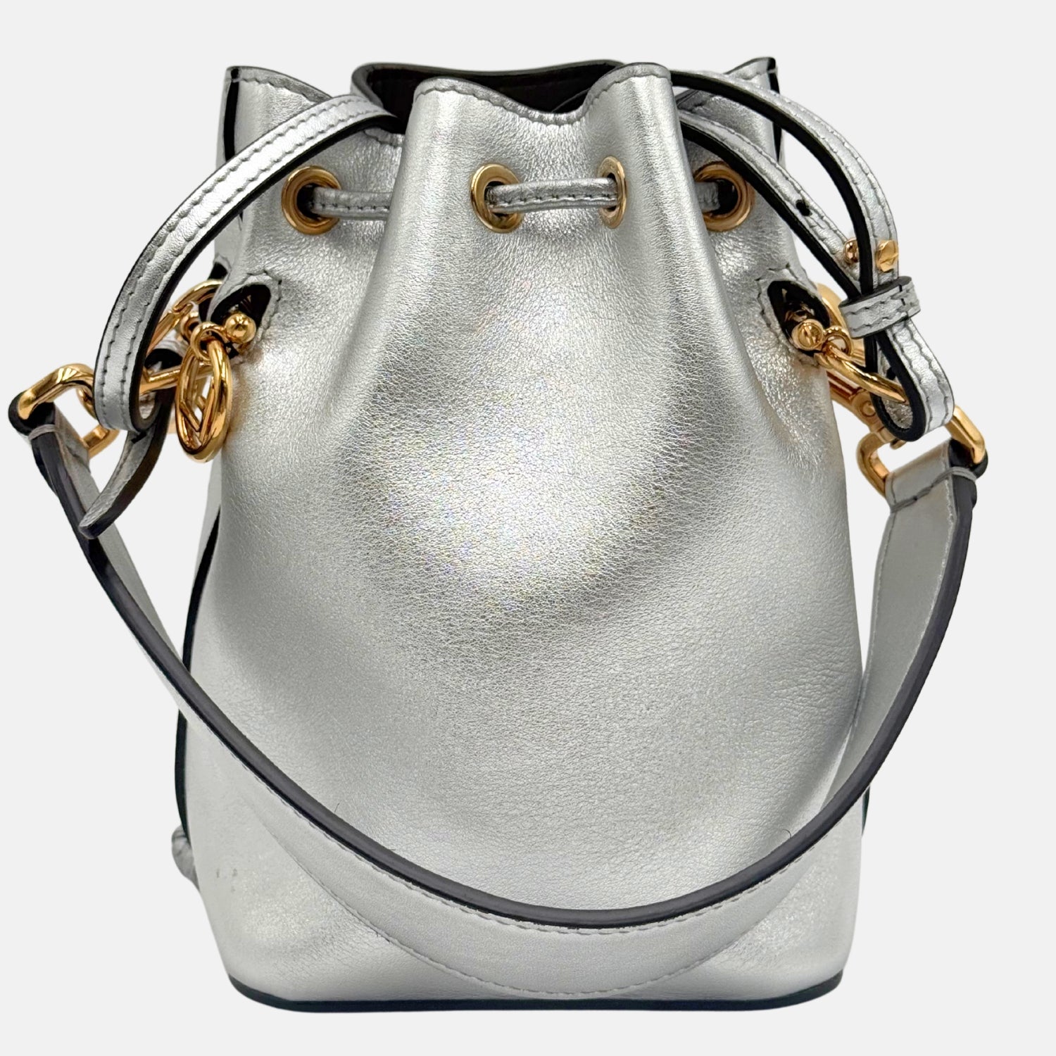 Mon Tresor Bucket Bag Silver Leather Mini