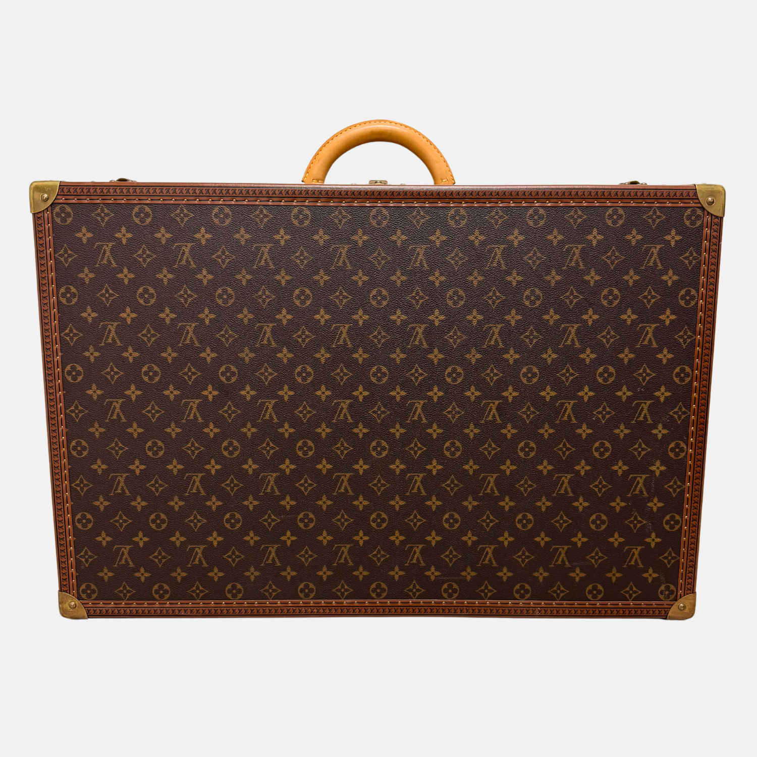 Bisten 55 - Original Vintage Hard Leather Monogram Suitcase