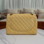 Chanel Classic Flap Maxi Patent Leather Lemon Cream Yellow