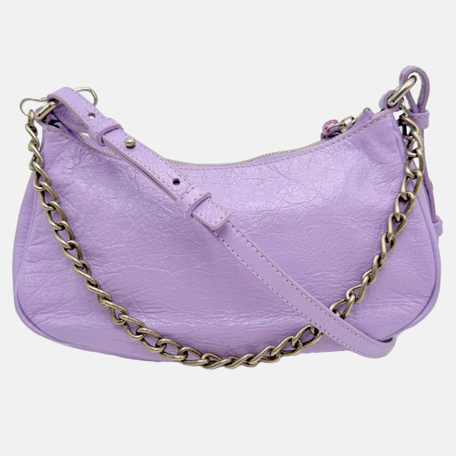 Agneau Arena Le Cagole Mini Purse With Chain Lilac