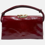 Top Handle Bag Soft Patent Burgundy Small