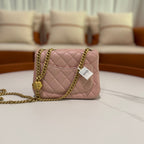CHANEL CF MINI LAMBSKIN CAMELLIA GOLD BALL RECTANGULAR FLAP (MICROCHIP)